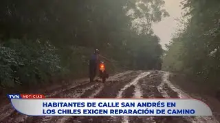 HABITANTES DE CALLE SAN ANDRÉS EN LOS CHILES EXIGEN REPARACIÓN DE CAMINO | TVN Noticias