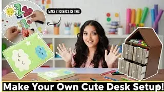  3-in-1 DIY 🏡 Organizer, Diary & 3 Types of Stickers बनाना सीखो । No Drawing😉, Aesthetic Desk✓jugaad