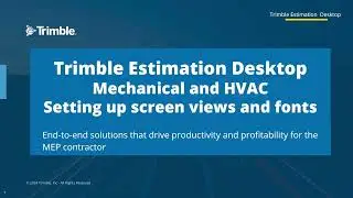 Trimble MEP - Estimation Desktop Mechanical and HVAC Screen View