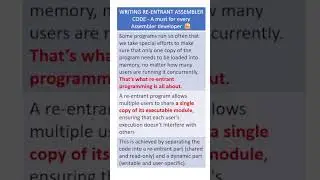 Reentrant programming concept is important for Assembler Developer | reentrant programming in CICS