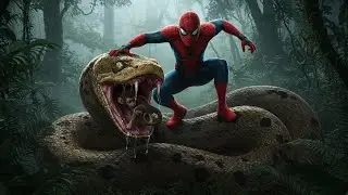 🕷️ Spider-Man Rescue Baby Monkey from Giant Anaconda in Jungle 🐒🐍 | Jungle Battle Scene