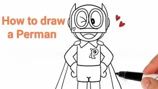 How to draw a Perman Cartoon Character 🎨🖌️ #video #cartoon#drawing #trending #youtubevideos #viral
