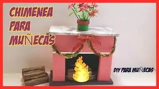 como hacer chimenea y troncos de madera diy para muñecas. doll fireplace.🔥🔥🔥