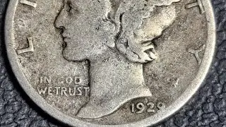 1929 Silver Mercury Dime.