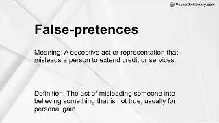 False-pretences Meaning