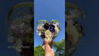 Wedding bouquet flowers preserved in crystal clear resin art keepsakes