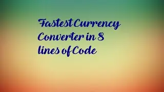 Currency Converter Using Python ! Extremely Simple