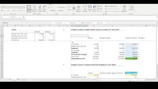 Management Accounting: Variance Analysis, Flexible Budget, Static Budget in Microsoft Excel