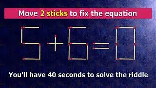 Fix the equation 5+6=0 by moving 1 stick #shots #puzzles #logicpuzzles #mathspuzzle #hindipuzzles