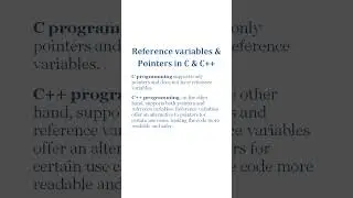 Pointers & Reference variables in C & C++ 