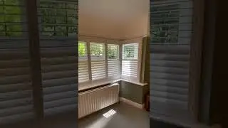 Shutters on bay window and flat! #shutters #interiorideas #privacyideas #homeinteriors #baywindow