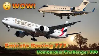 15 Minute HEAVY ACTION ✈️ B777, A350, B737& Bombardier Challenger 300 | Techo Airport Plane Spotting