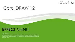 Effect Menu in CorelDraw || Corel Draw12 || Class 42 || اردو / हिंदी