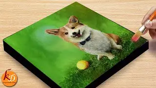 How I draw a dog | A Dog Acrylic Painting | Episode #125