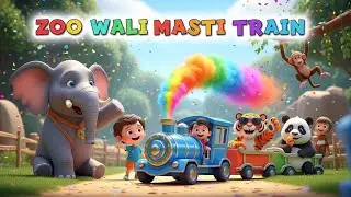 Zoo Wali Masti Train | Pixar Style Kids Poem in Urdu