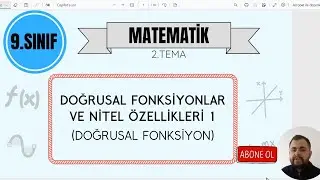 9.Sınıf Matematik (Yeni Müfredat) - Doğrusal Fonksiyonlar
