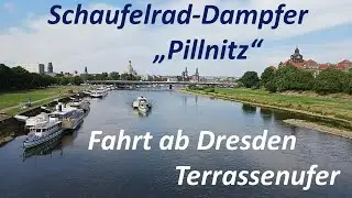 Personendampfer Pillnitz Terrassenufer Dresden historische Schaufelraddampfer &auml;lteste Dampferflotte