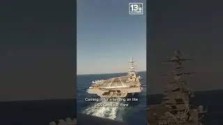 POV: Landing on the USS Gerald R. Ford #aircraftcarrier #shorts #aircraftlanding #navy