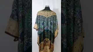 Silk kaftan online one piece dress on sale/jeweled/hand made/formal/ caftan beach cover up hot l...