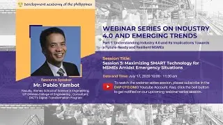 Webinar Series on Industry 4.0 and Emerging Trends - July 17, 2020
