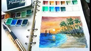 Watercolor swatching and sample painting of PintaPH, handmade watercolors