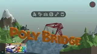 Poly Bridge 1 Alpine Meadows 1-4 Slanted Bridge Tutorial(Grid Only)