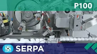 P100 Horizontal Cartoner running pharmaceutical bottles with RF450 insert feeder