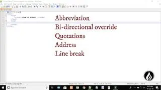 HTML5 & CSS3 -004 - Abbreviation Bi-directional-Override Quotations Address Line-break