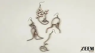 Girls Line Art Earrings SVG Files & Pendant Laser Cut Files | ZeemCut