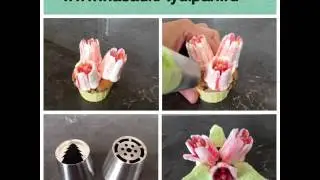 Tutorial for Russian piping tips tulip number 11