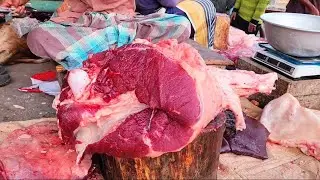 First Morning Meat Market Meat Cutting #meatlike  #cowmeat #meatcuts #beefcutter