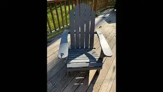 Walker Edison Sullivan Classic Solid Acacia Wood Outdoor Folding Adirondack Chair, 38 Inch, Grey Was
