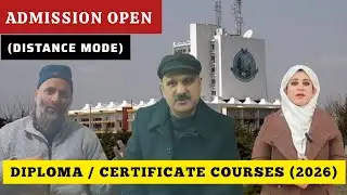 Admission Open for various DIPLOMA and CERTIFICATE Courses (2026) at University of Kashmir