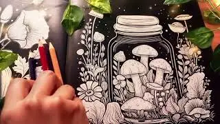 Magical Mushroom Jar Coloring | Anxiety Relief Through Art Therapy