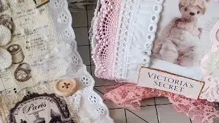 TUTO ROULEAU CHUTE TISSU DENTELLE  SHABBY/VINTAGE (SNIPPET ROLL)
