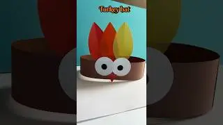 #shorts Turkey hat for thanksgiving| paper craft idea| diy thanksgiving #papercraft #trending #diy