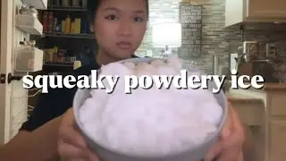 [ASMR] squeaky powdery ice eating | soft plain chunks | satisfying sounds