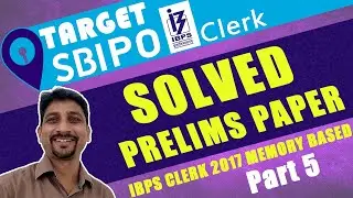 IBPS CLERK 2017 PRELIMS - PART 5 | PREVIOUS QUESTIONS