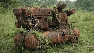 Forgotten for 30 Years&hellip; A Master Mechanic Brings This Massive Industrial Air Compressor Back to Life