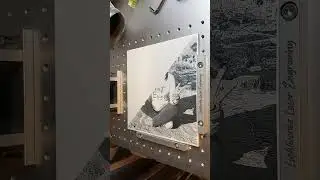 Fiber laser 20w + 200mm lens, photo on ceramic tile + Tio2 #2024
