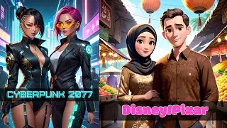 DEZGO AI Generated Image  Free Life Time,  Cyberpunk 2077, Disney Pixar Style