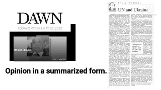 Dawn Articles | 21st May, 2022 | UN & Ukraine. | @knowledgemania74