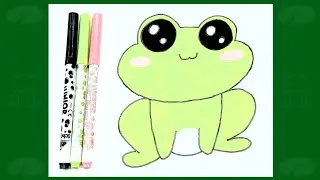 How to draw a cute frog #tinyartist #drawing #video 