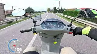 Piaggio Skipper SKR 172 MALOSSI MHR AC GPS top speed full gas (SM06, 25 phbl, Multivar e VL13)