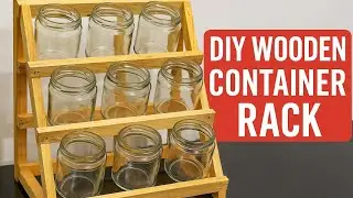 DIY Wooden Container Rack | Easy Kitchen Storage Rack | Handmade Jar Stand | Beginner Woodworking