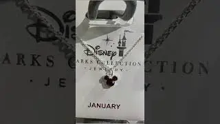 Disney Parks Mickey Mouse January Garnet Silver Color Necklace #shorts