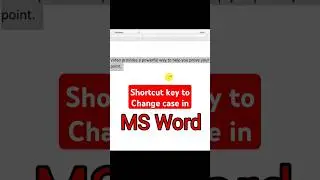 Word shortcut to change case #wordshortcutkeys #wordshorts #words #wordshortcuts #wordtricks