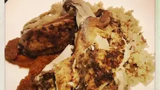 Slow roasted chicken with a carrot puree and quinoa