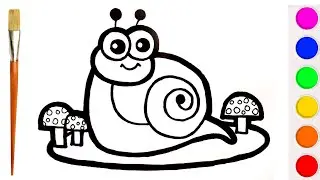 Easy Snail Drawing, Coloring, Painting For Kids And Toddlers Step By Step
