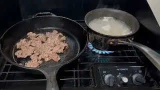 Приготовление еды на сковороде в рамках моей скаутской Олимпиады!
